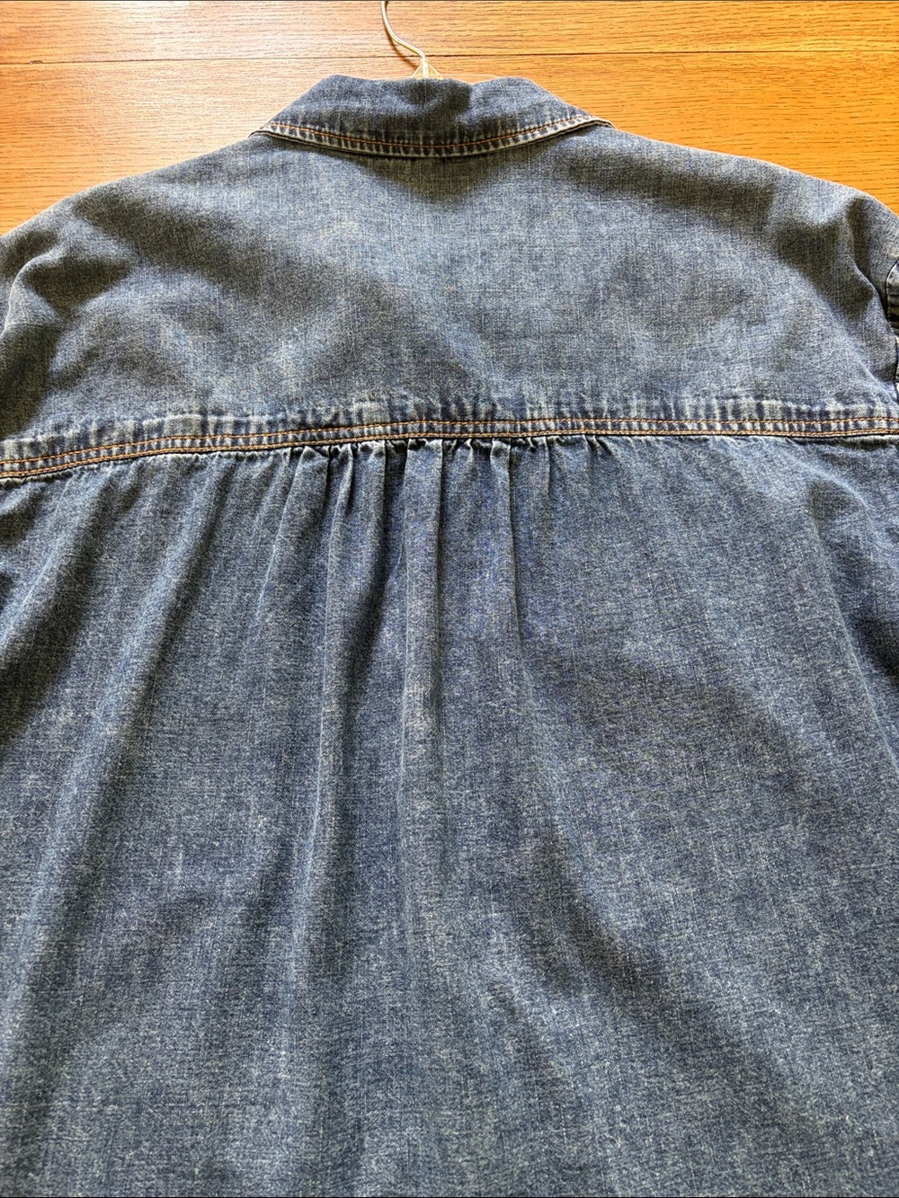 Pilcro Indigo Denim Shirt by Anthropology with Orange Accent - Picture 7 of 8